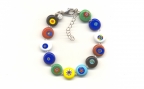Small Multicolored "Candy" Millefiori Disc Bracelet